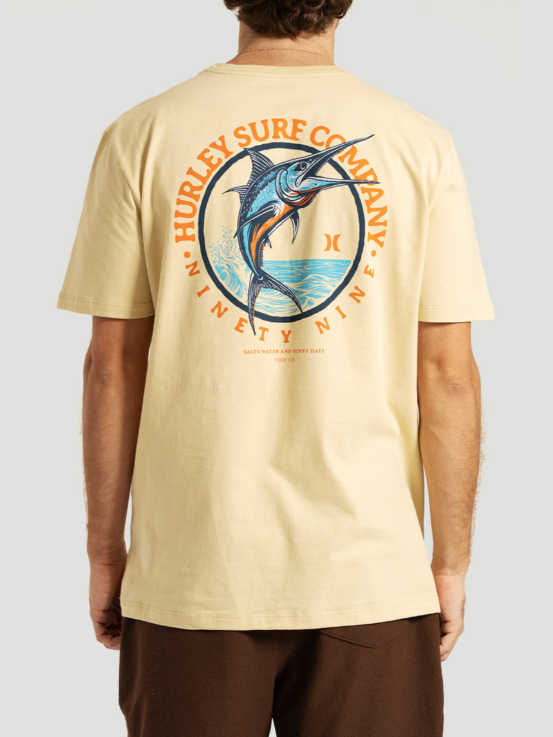 Camiseta Manga Curta Bege Hurley Marlin