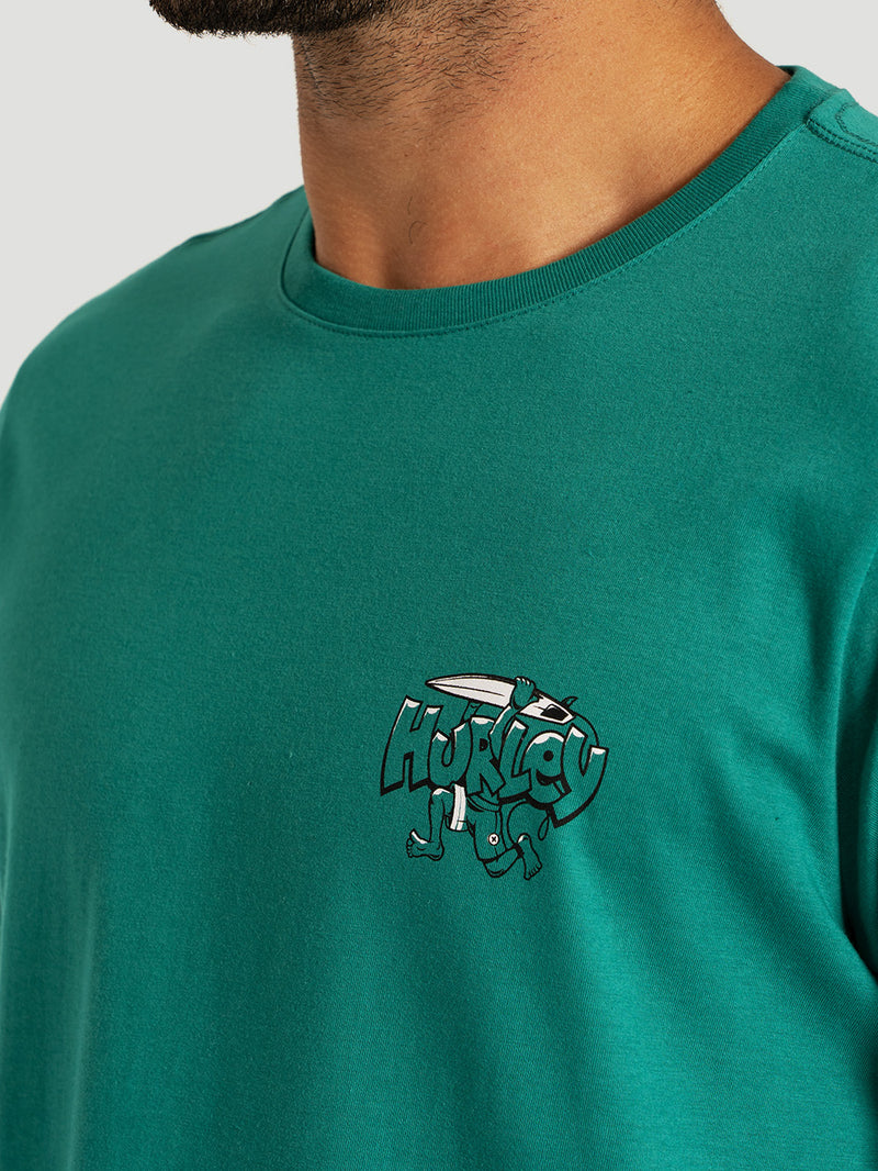 Camiseta Manga Curta Petróleo Hurley Crazy Boy