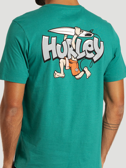 Camiseta Manga Curta Petróleo Hurley Crazy Boy