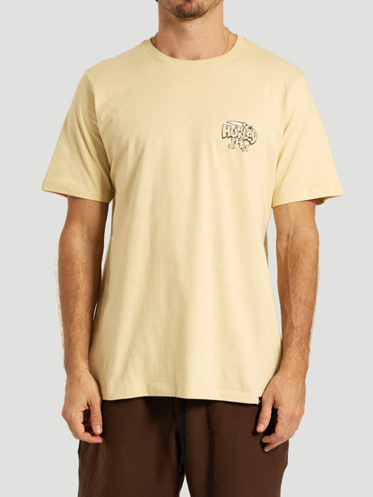 Camiseta Manga Curta Bege Hurley Crazy Boy