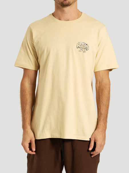 Camiseta Manga Curta Bege Hurley Crazy Boy