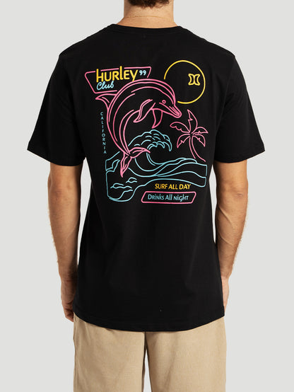 Camiseta Manga Curta Preta Hurley All Night