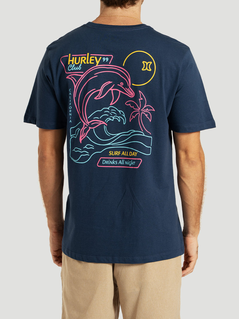 Camiseta Manga Curta Azul Hurley All Night