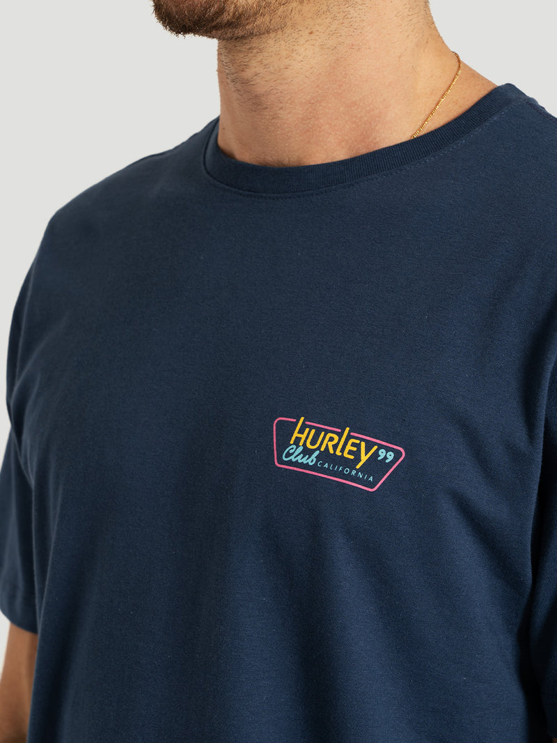 Camiseta Manga Curta Azul Hurley All Night