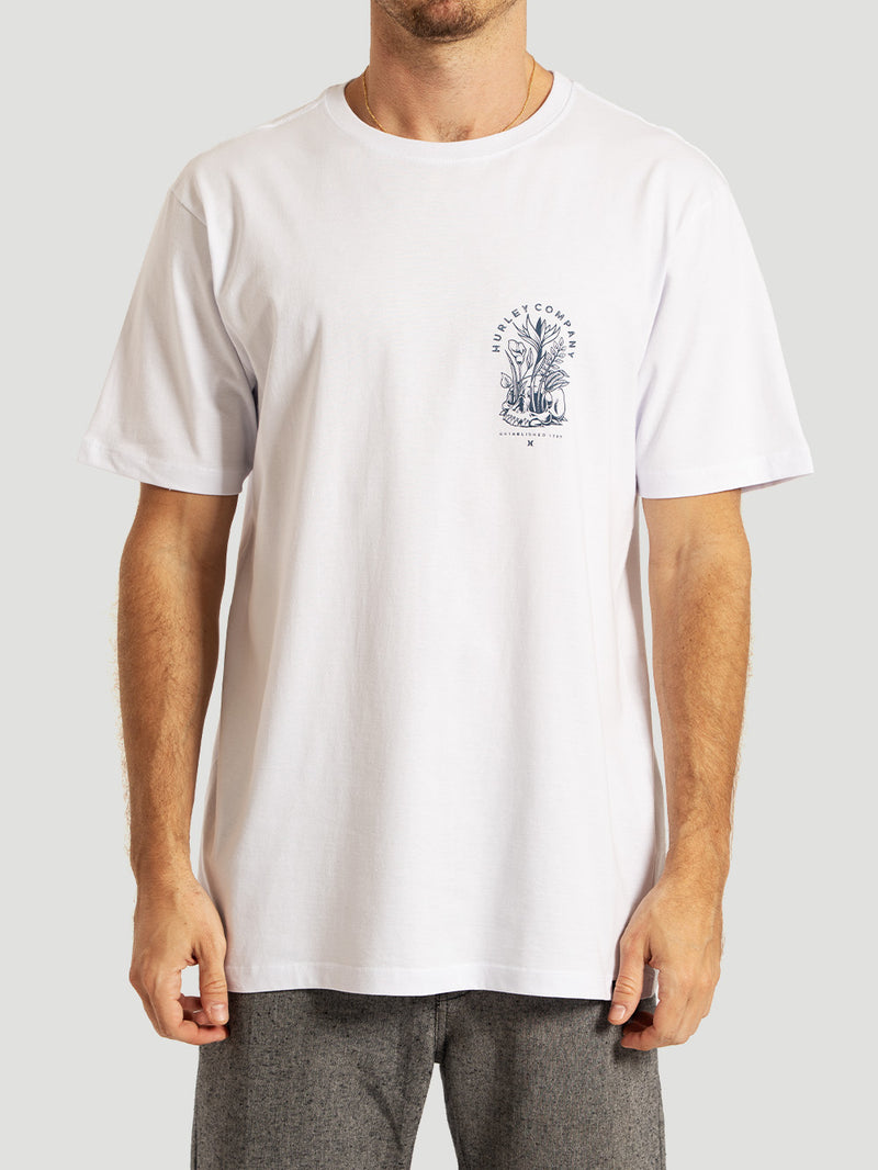 Camiseta Manga Curta Branca Hurley Silk end Off