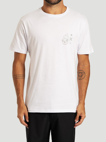 Camiseta Manga Curta Branca Hurley Half Letters