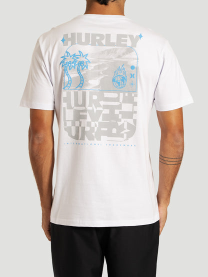 Camiseta Manga Curta Branca Hurley Half Letters