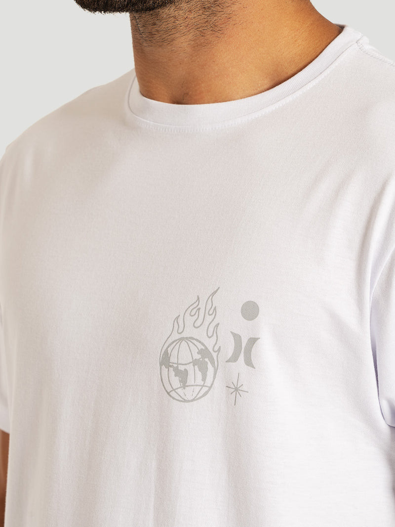Camiseta Manga Curta Branca Hurley Half Letters
