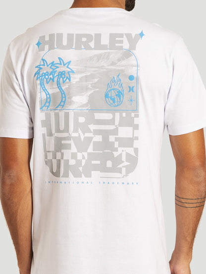 Camiseta Manga Curta Branca Hurley Half Letters