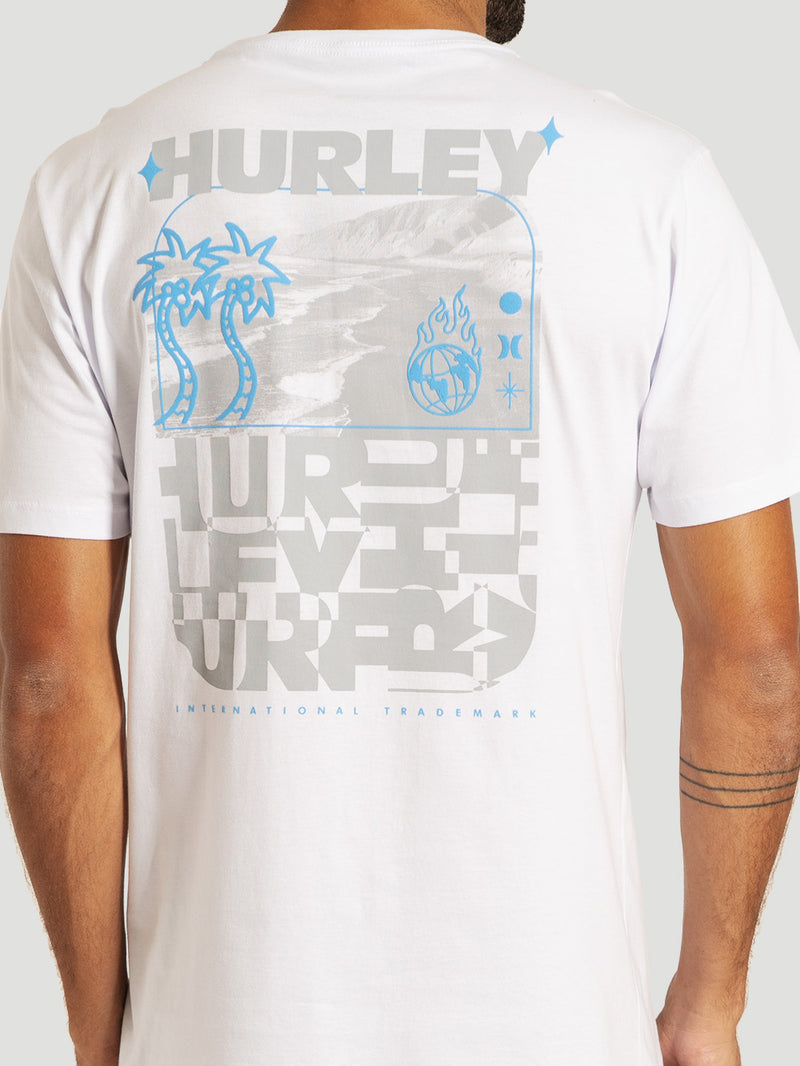 Camiseta Manga Curta Branca Hurley Half Letters