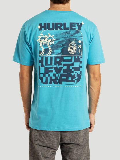Camiseta Manga Curta Azul Hurley Half Letters