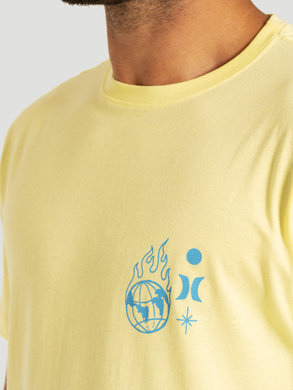 Camiseta Manga Curta Amarela Hurley Half Letters