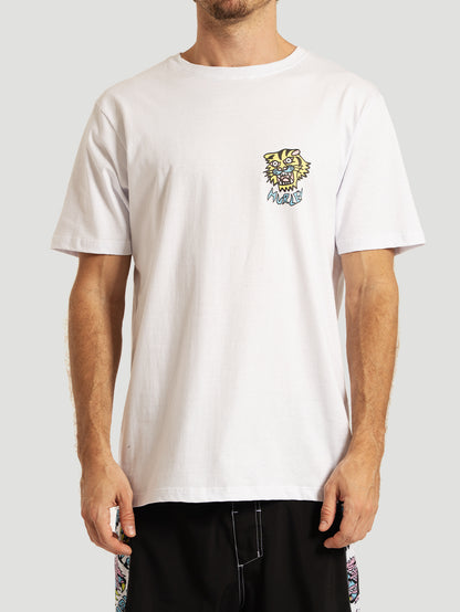 Camiseta Manga Curta Branca Hurley x Etam Tiger