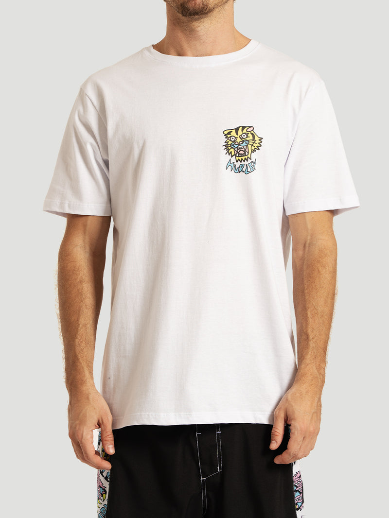 Camiseta Manga Curta Branca Hurley x Etam Tiger