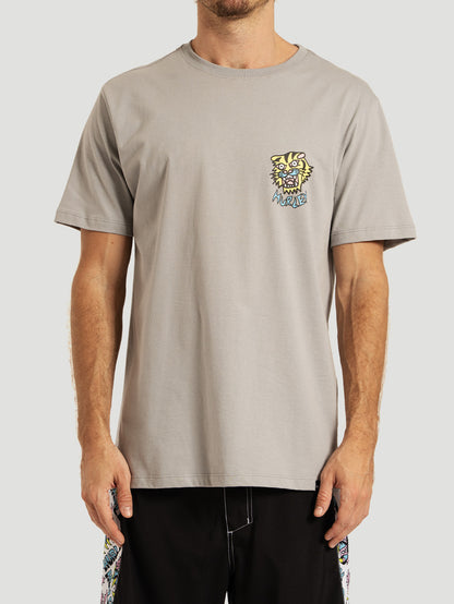 Camiseta Manga Curta Cinza Hurley x Etam Tiger