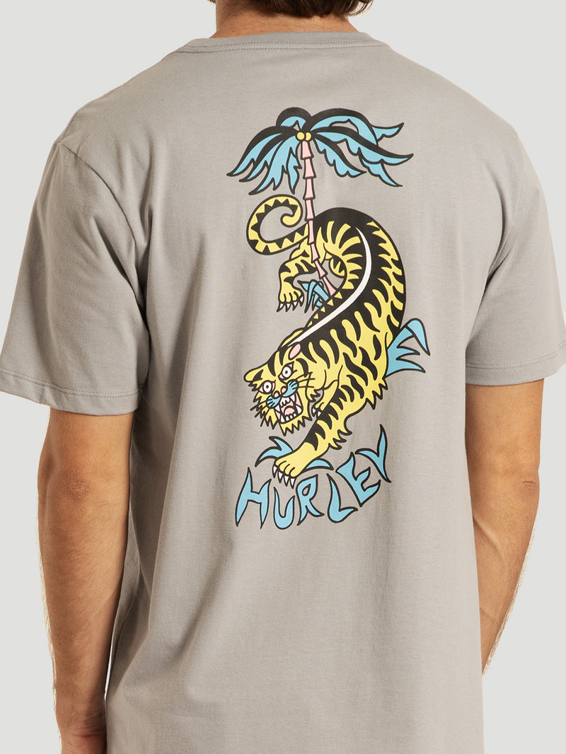 Camiseta Manga Curta Cinza Hurley x Etam Tiger
