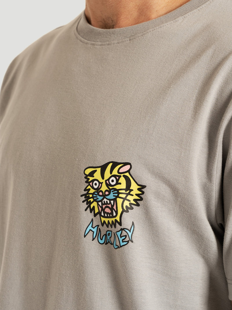 Camiseta Manga Curta Cinza Hurley x Etam Tiger