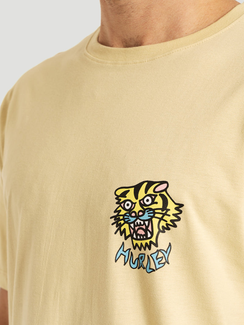 Camiseta Manga Curta Bege Hurley x Etam Tiger
