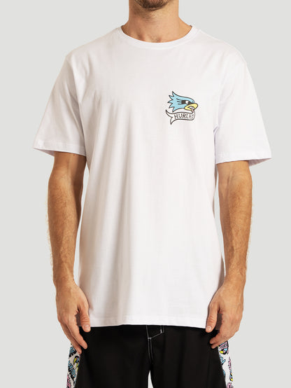 Camiseta Manga Curta Branca Hurley x Etam Eagle