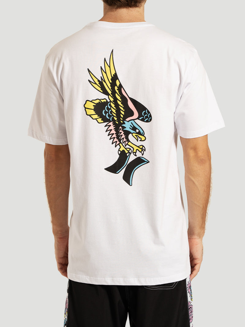 Camiseta Manga Curta Branca Hurley x Etam Eagle
