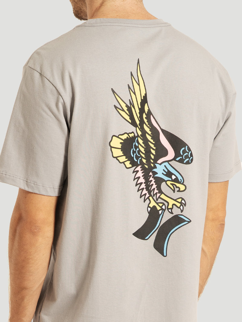 Camiseta Manga Curta Cinza Hurley x Etam Eagle