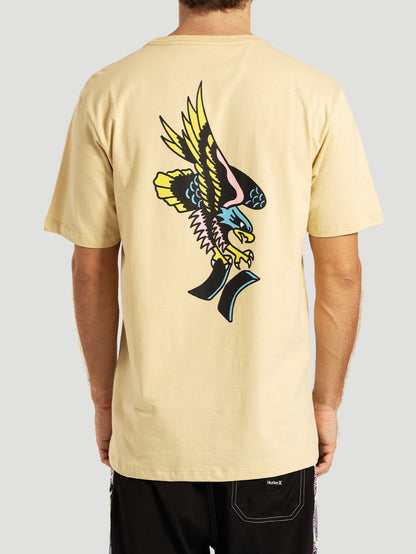 Camiseta Manga Curta Bege Hurley x Etam Eagle