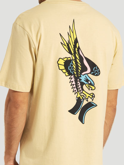 Camiseta Manga Curta Bege Hurley x Etam Eagle