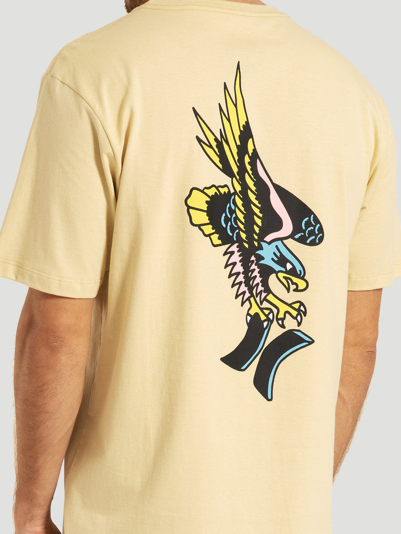 Camiseta Manga Curta Bege Hurley x Etam Eagle