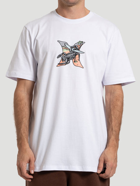 Camiseta Manga Curta Hurley Scorpion Branca
