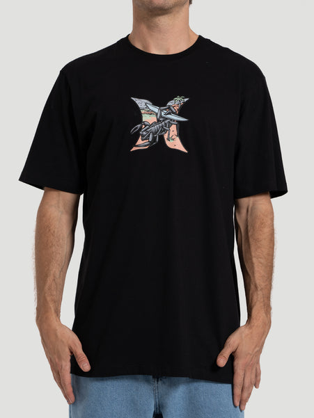 Camiseta Manga Curta Hurley Scorpion Preta
