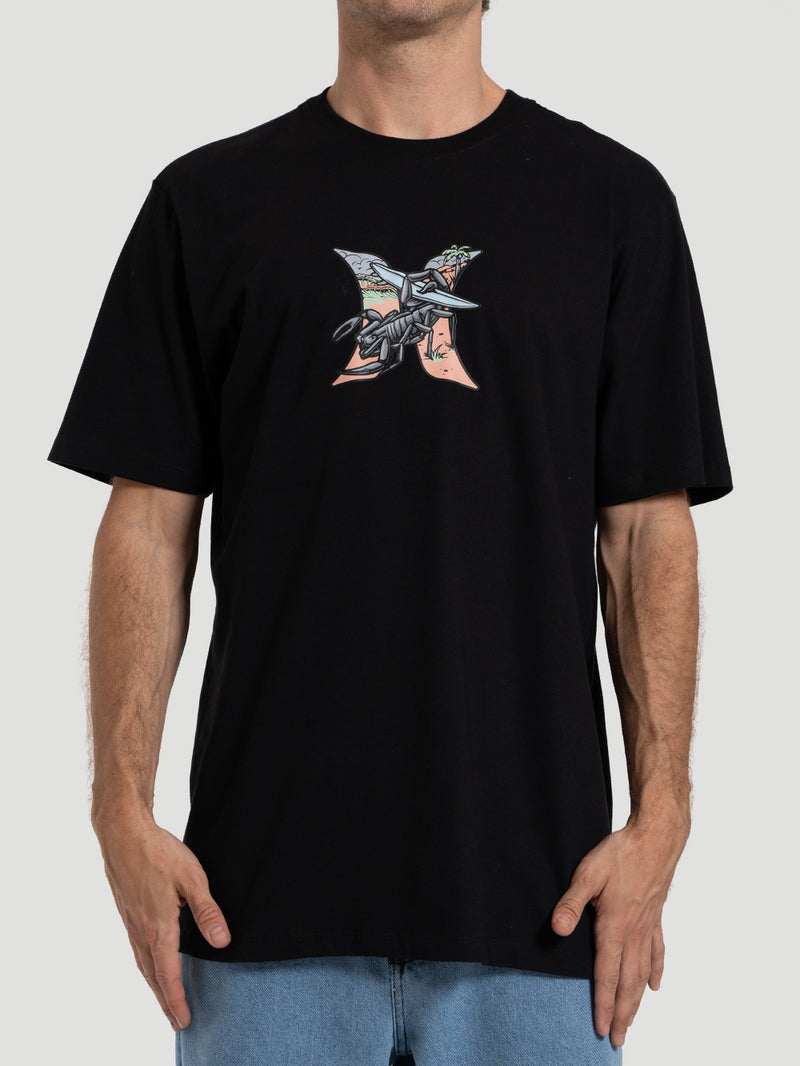 Camiseta Manga Curta Hurley Scorpion Preta