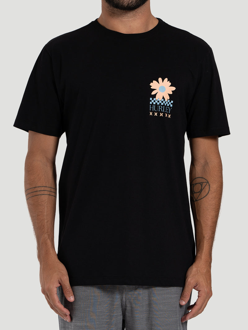 Camiseta Manga Curta Hurley New Flower Preta