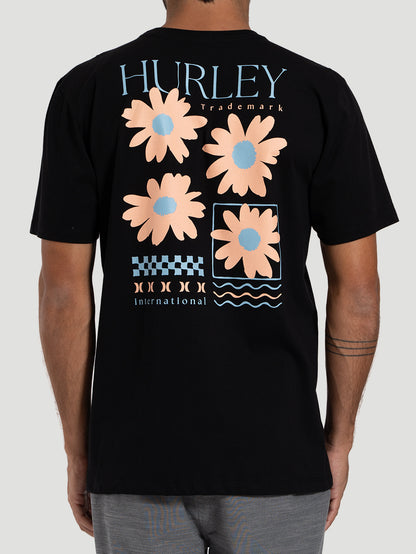 Camiseta Manga Curta Hurley New Flower Preta