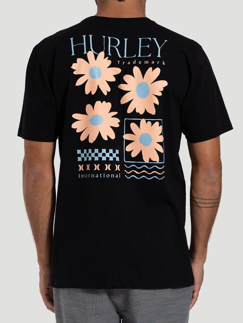 Camiseta Manga Curta Hurley New Flower Preta
