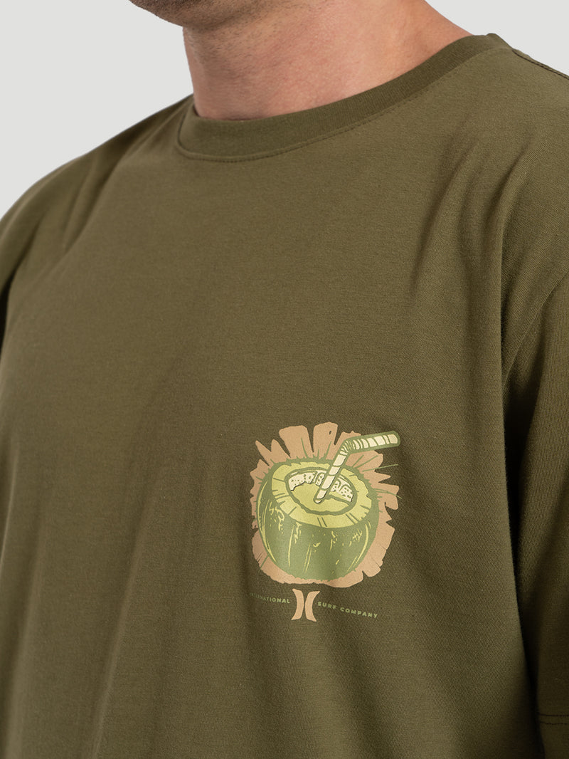 Camiseta Manga Curta Hurley Coconut Verde Militar