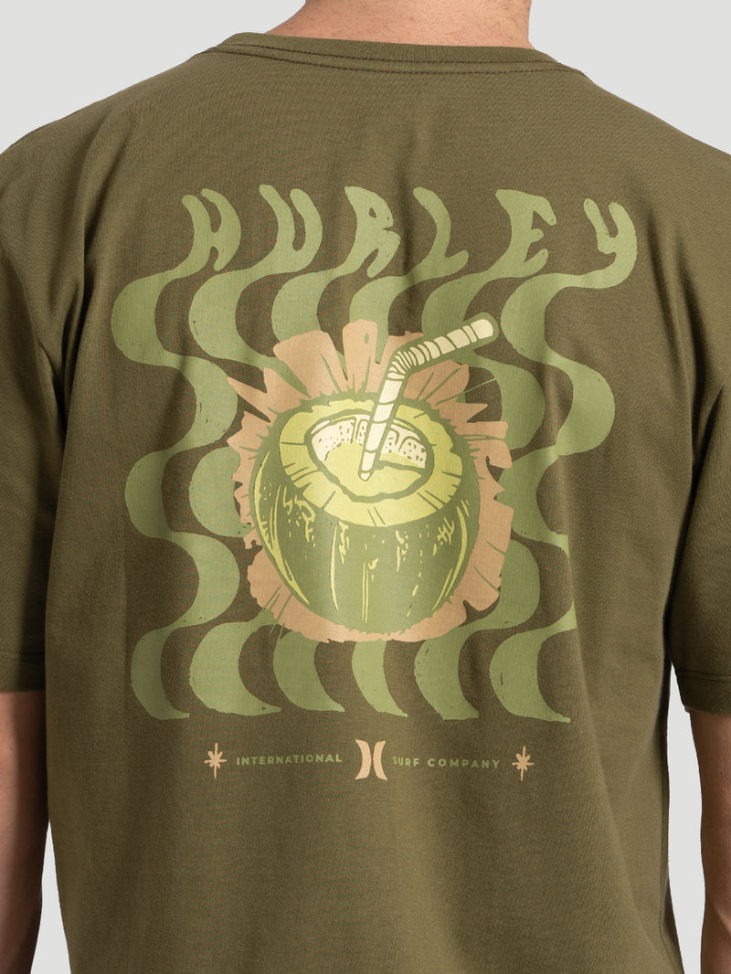 Camiseta Manga Curta Hurley Coconut Verde Militar