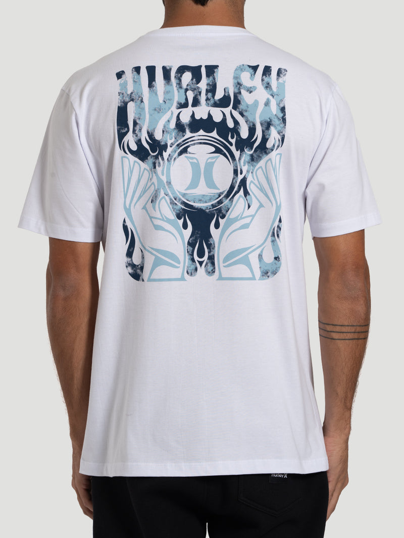 Camiseta Manga Curta Hurley Hands Branca