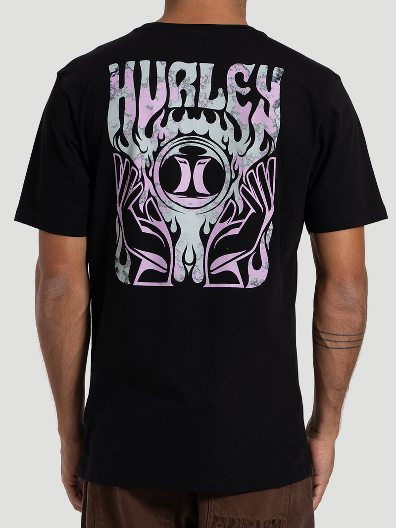 Camiseta Manga Curta Hurley Hands Preta