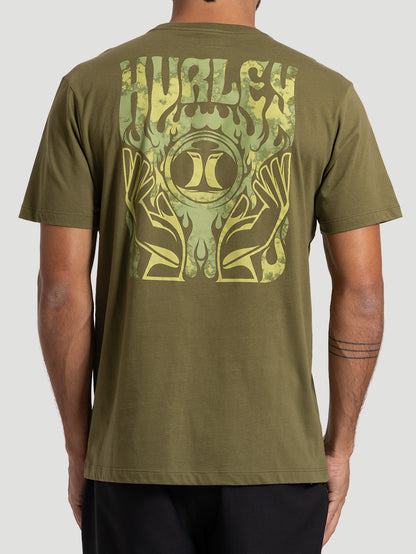 Camiseta Manga Curta Hurley Hands Militar