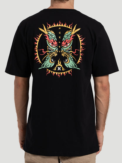 Camiseta Masculina Hurley Dragon Preta