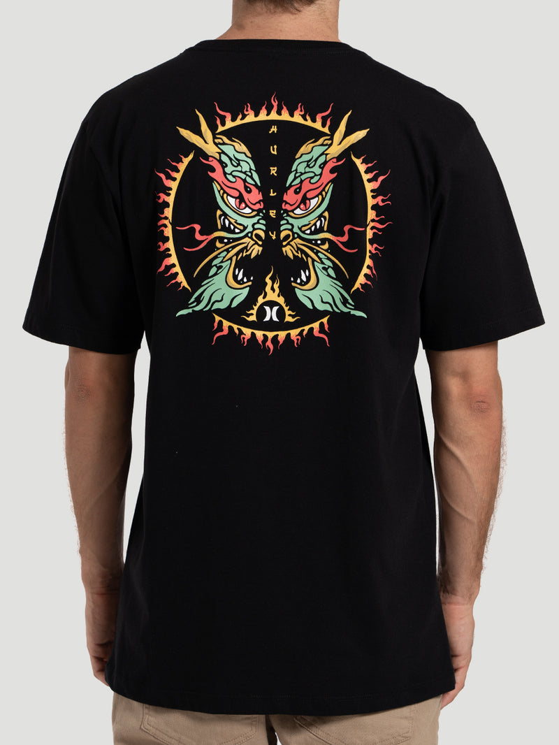 Camiseta Masculina Hurley Dragon Preta
