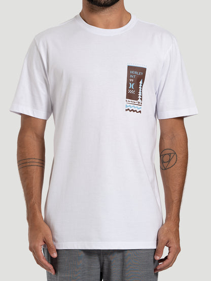 Camiseta Manga Curta Hurley Selo Branca