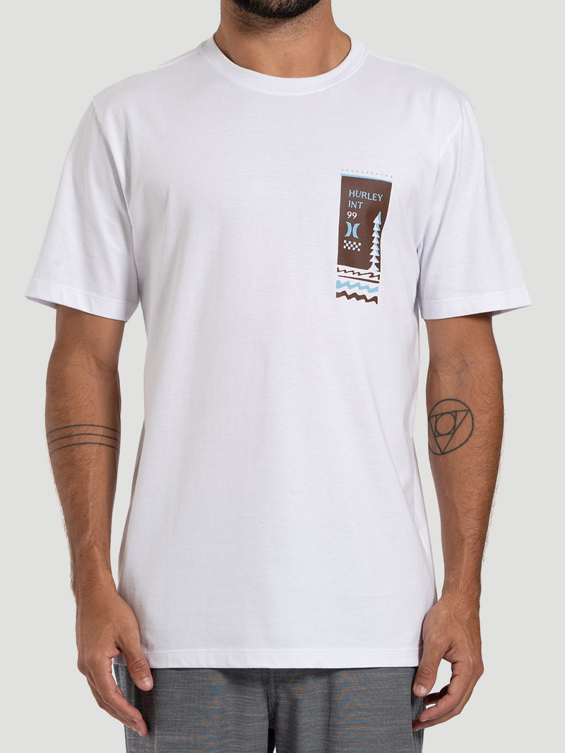 Camiseta Manga Curta Hurley Selo Branca
