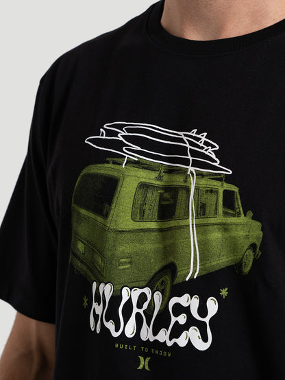 Camiseta Masculina Manga Curta Hurley Travel Preta