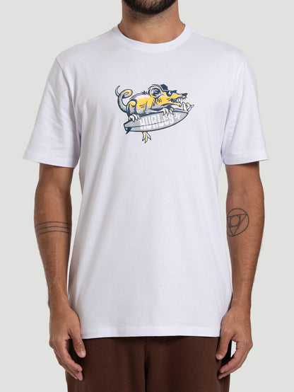 Camiseta Masculina Manga Curta Hurley Crazy Branco