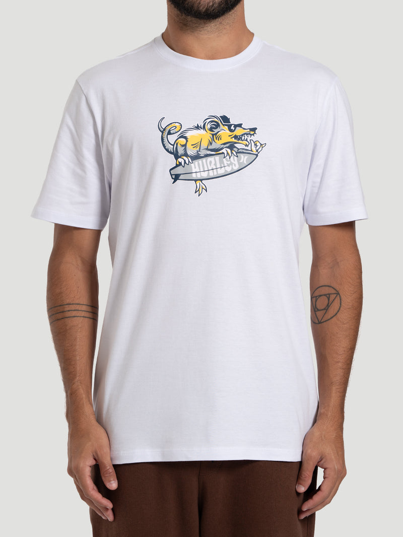Camiseta Masculina Manga Curta Hurley Crazy Branco