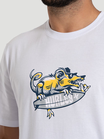 Camiseta Masculina Manga Curta Hurley Crazy Branco