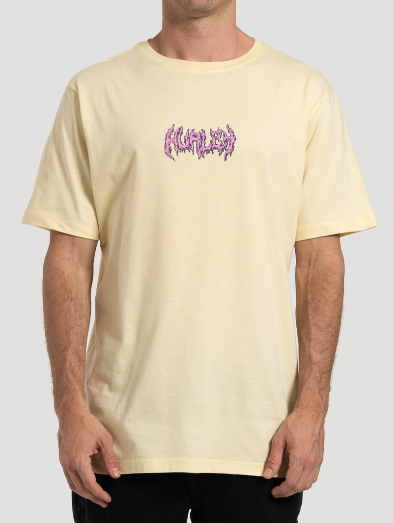 Camiseta Manga Curta Masculina Hurley Noise Amarelo