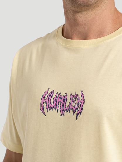 Camiseta Manga Curta Masculina Hurley Noise Amarelo