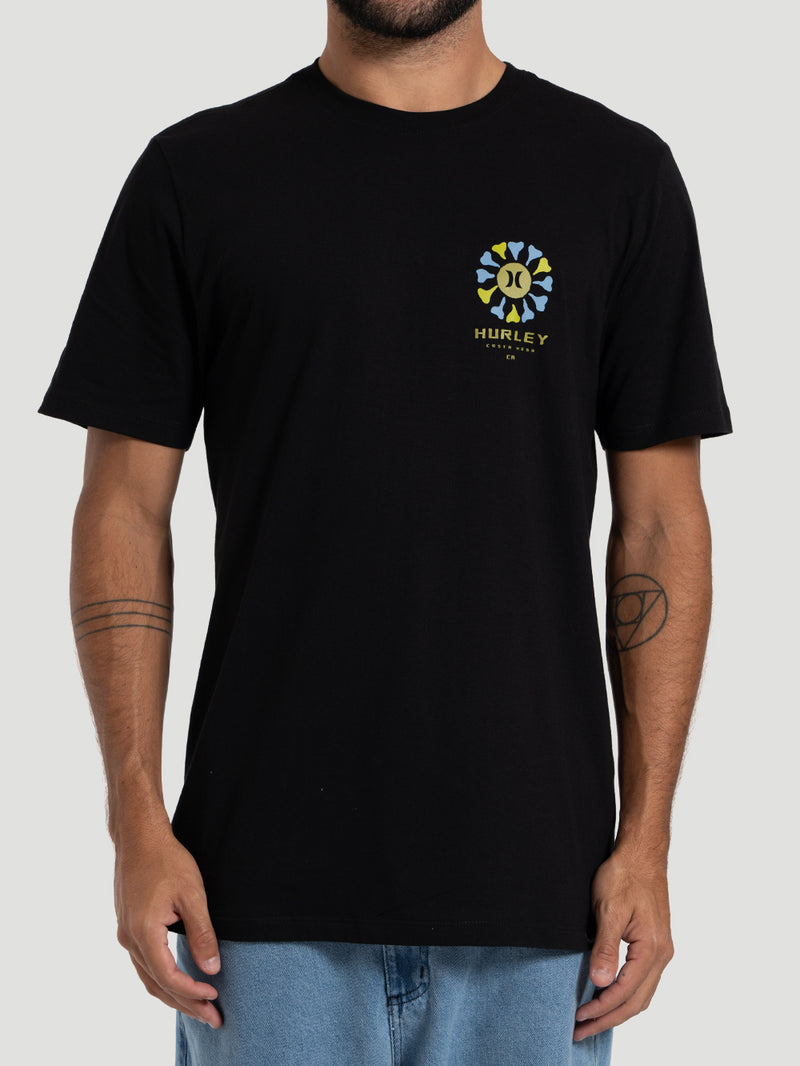 Camiseta Manga Curta Hurley Reborn Preta